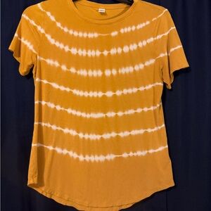 Old Navy Women's Mustard Tie-Dye Short Sleeve Tee